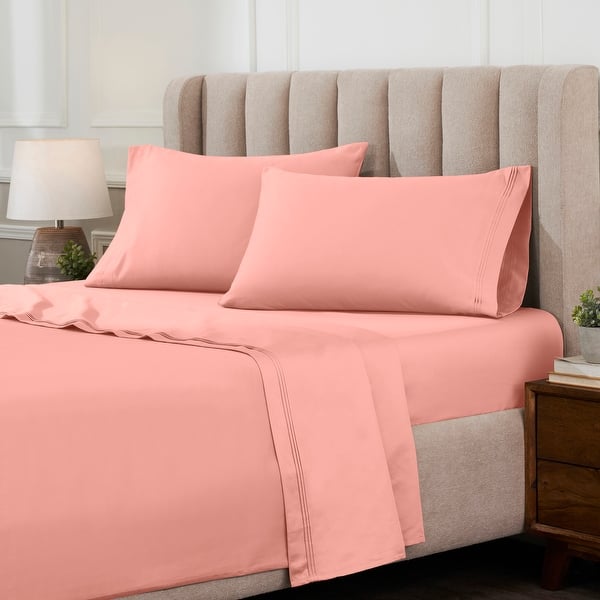 slide 2 of 9, Superior Egyptian Cotton 1000 Thread Count Deep Pocket Solid Sheet Set California King - Dusted Rose