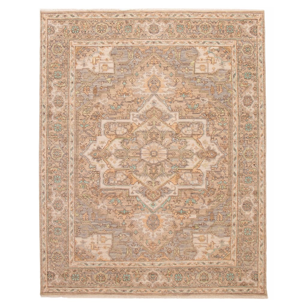 ECARPETGALLERY Hand-knotted Modern Oushak Tan Wool Rug - 8'3 x 10'2