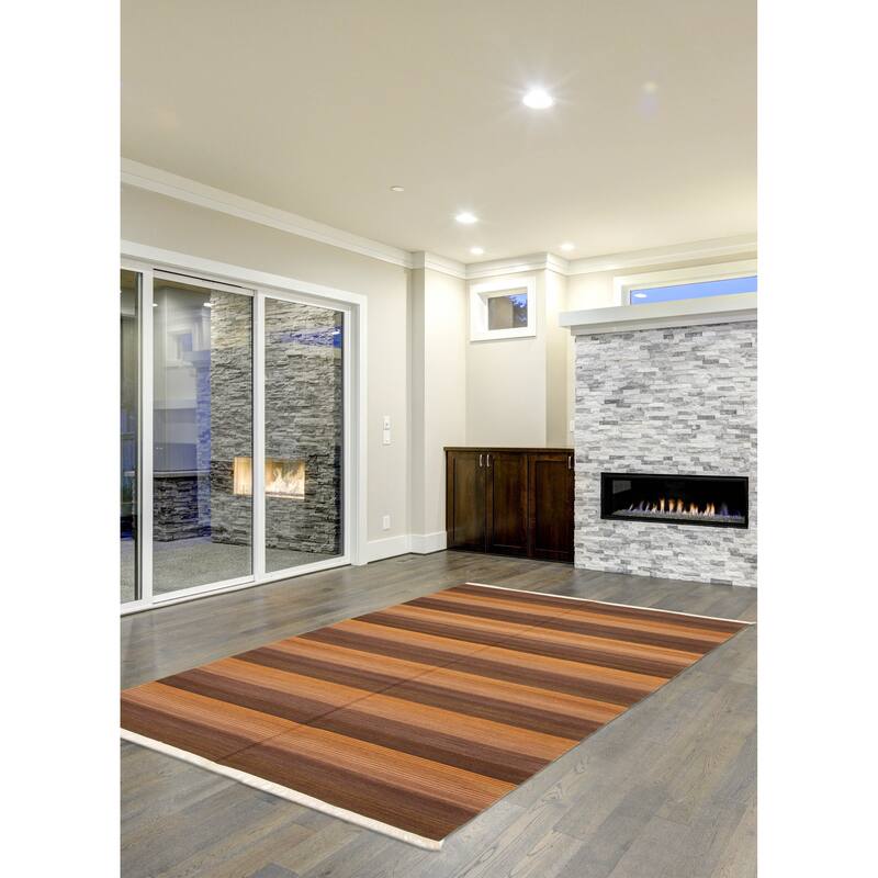 ECARPETGALLERY Flat-Weave Boho Brown Wool Kilim - 6'0 x 9'0