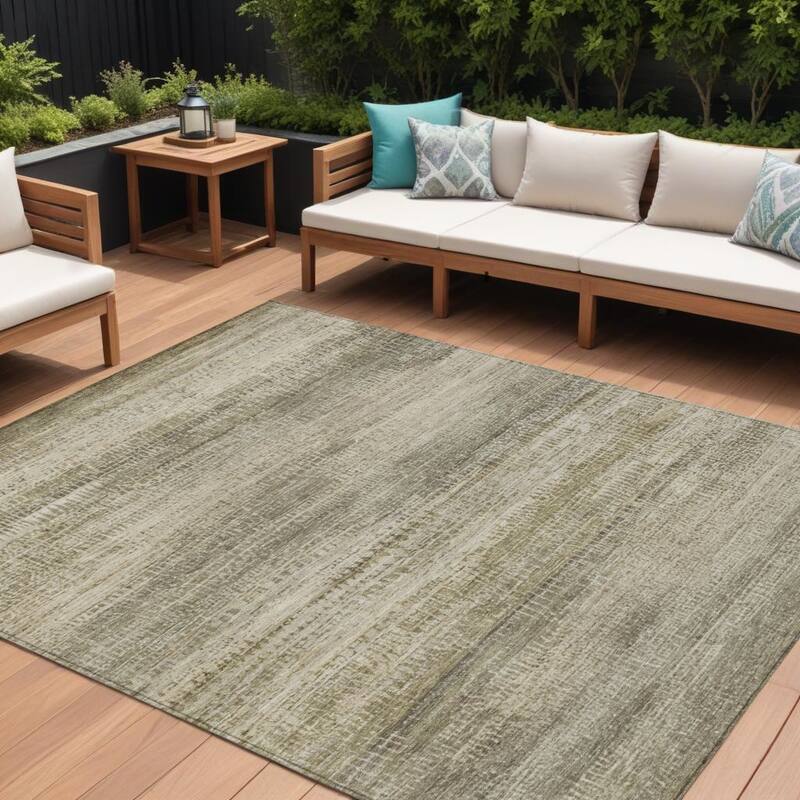 HomeRoots Abstract Transitional Rectangle Outdoor Rug - 8' X 10'
