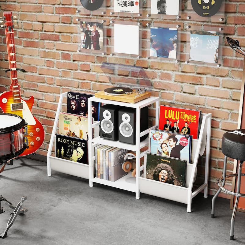 Gymax Record Player Stand w/ Vinyl Storage Turntable Display Stand w/