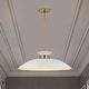 preview thumbnail 5 of 3, Perkins 1 Light Large Pendant Matte White with Burnished Brass