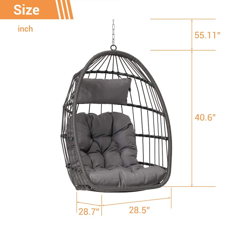 Outdoor Garden Rattan Egg Swing Chair Hanging Chair