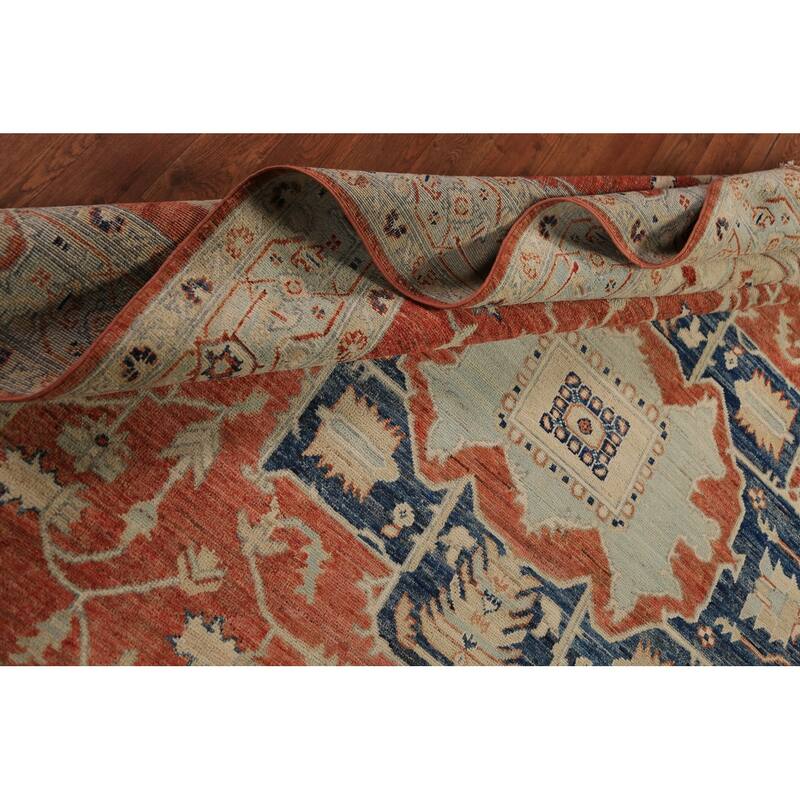 Vegetable Dye Heriz Serapi Oriental Area Rug Handmade Wool Carpet - 7'0"x 10'0"