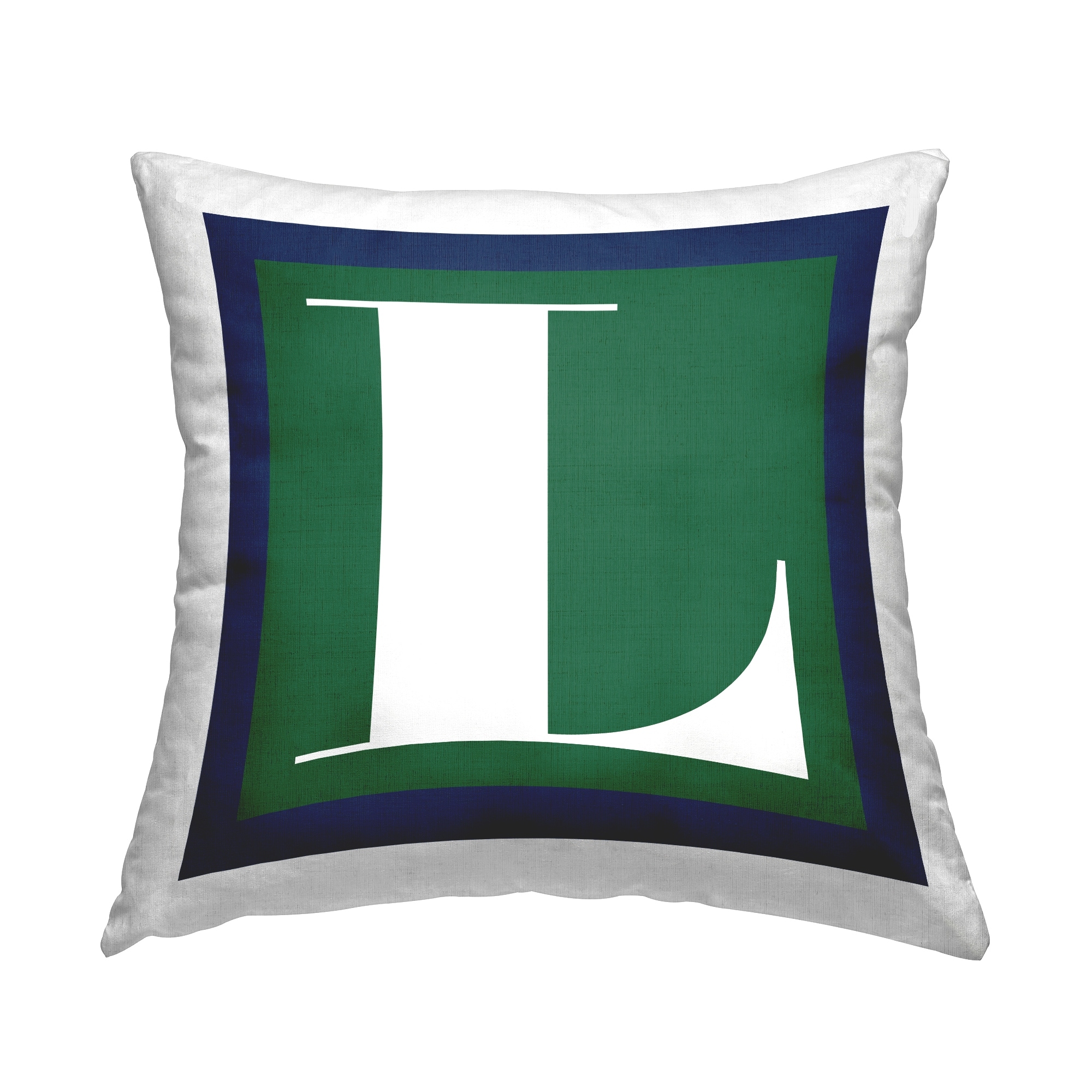 Stupell Bold Green Letter Throw Pillow Design by Lil' Rue