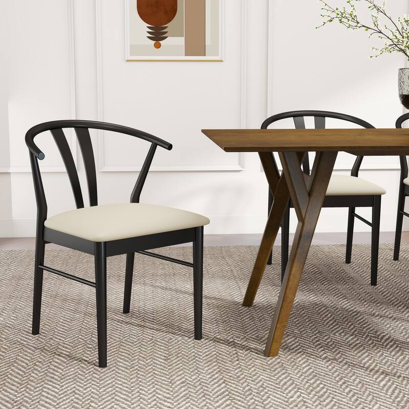 Dining Chairs, Curved Back Design, Set of 2, 22.83"W x 20"D x 31.1"H