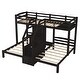 preview thumbnail 12 of 13, Twin over Twin & Twin Triple Bunk Bed with Built-in Storage Staircase