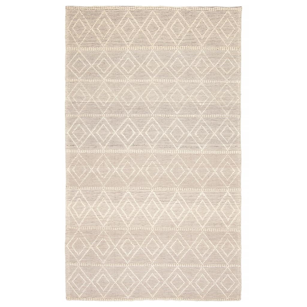 ECARPETGALLERY Braid weave Sienna Cream Wool Rug - 5'0 x 8'3