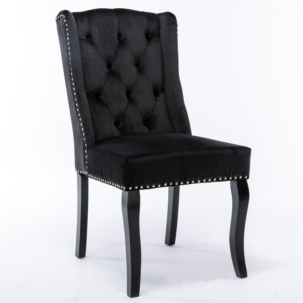 Black suede hot sale dining room chairs
