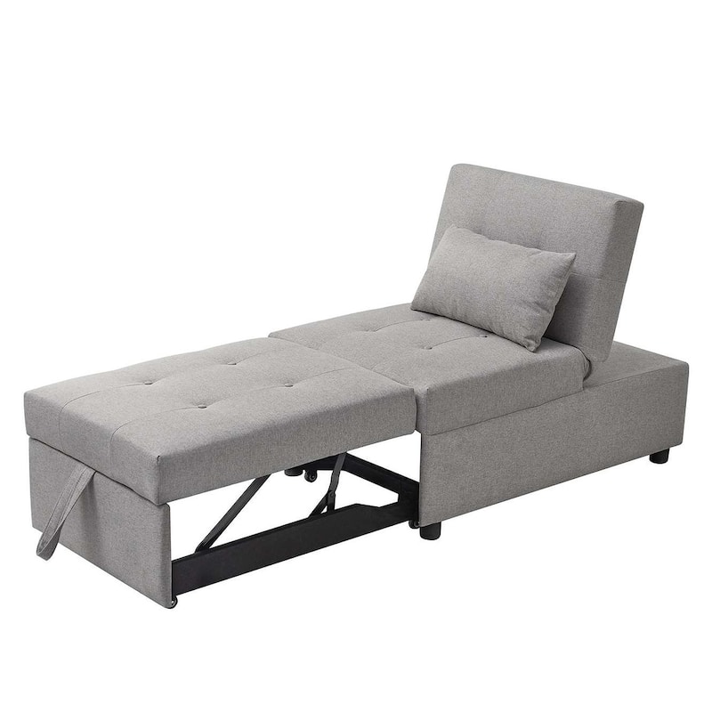 Michelle Convertible Ottoman Bed (Light Grey)