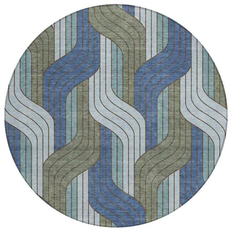 Machine Washable Indoor/ Outdoor Modern Pathway Chantille Rug