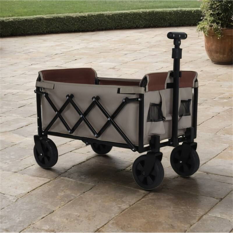 Convertible Steel Folding Camping Wagon Cart,Storage Compartment