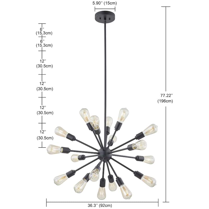 18 Light Sputnik Sphere Chandelier - 27.36"x74.45"