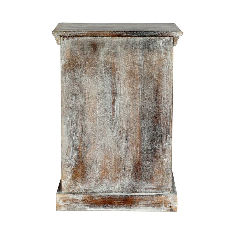 17" White Wooden Nightstand with 1 Drawer for Bedroom