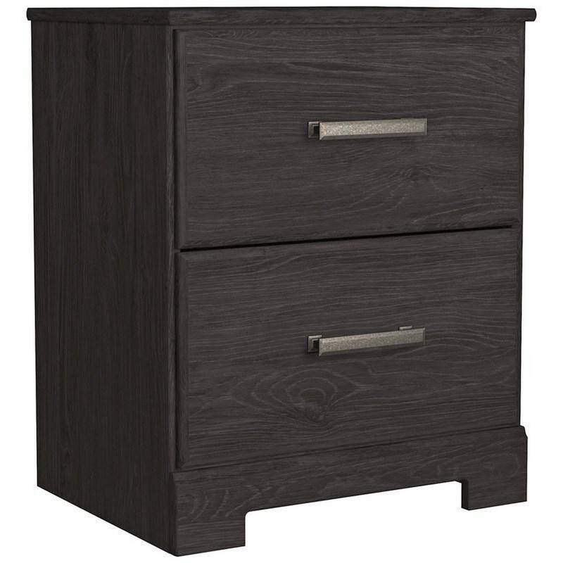 Black 2 Drawer 15.59 in. W Nightstand with Sturdy Hardware and Ample Storage