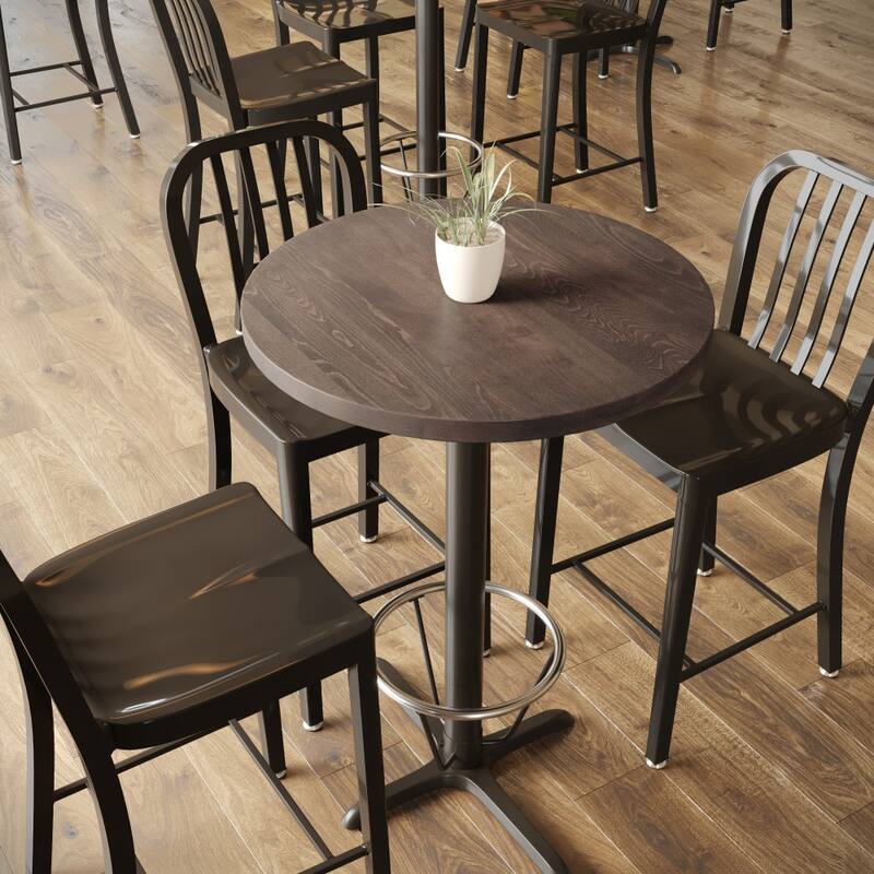 Commercial Solid Wood Tabletop with Support Bars for Indoor Use - 30"W x 30"D x 1.5"H