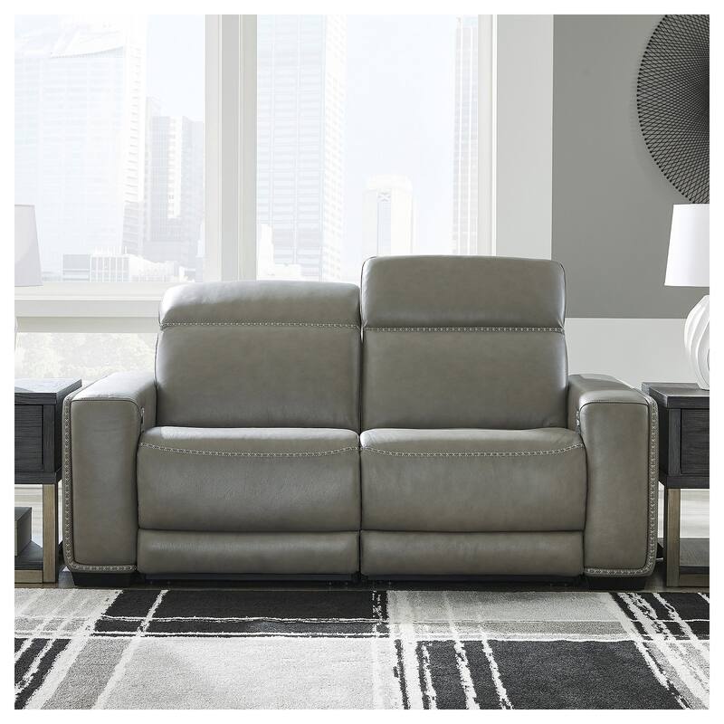 Signature Design by Ashley Correze Gray 2-Piece Power Reclining Loveseat - 76"W x 41"D x 33"H - Gray