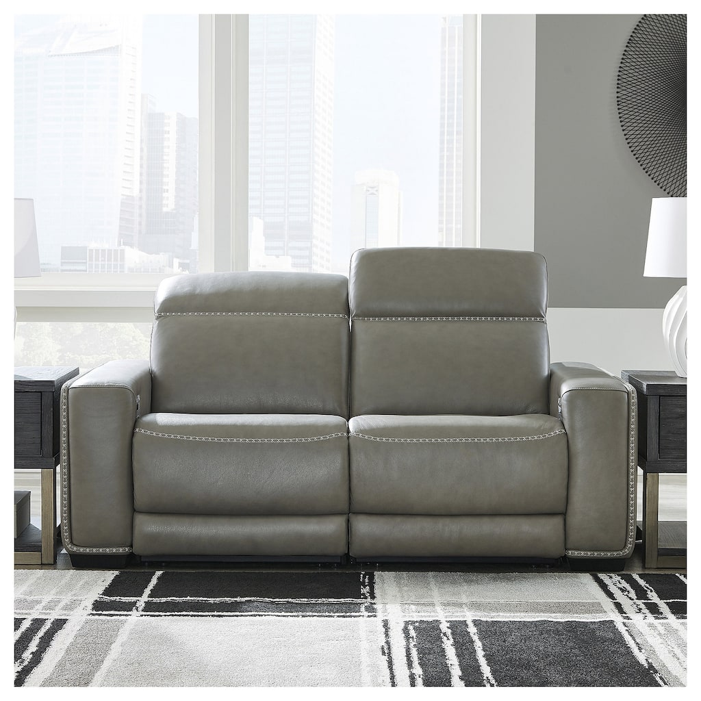 Signature Design by Ashley Correze Gray 2-Piece Power Reclining Loveseat - 76"W x 41"D x 33"H