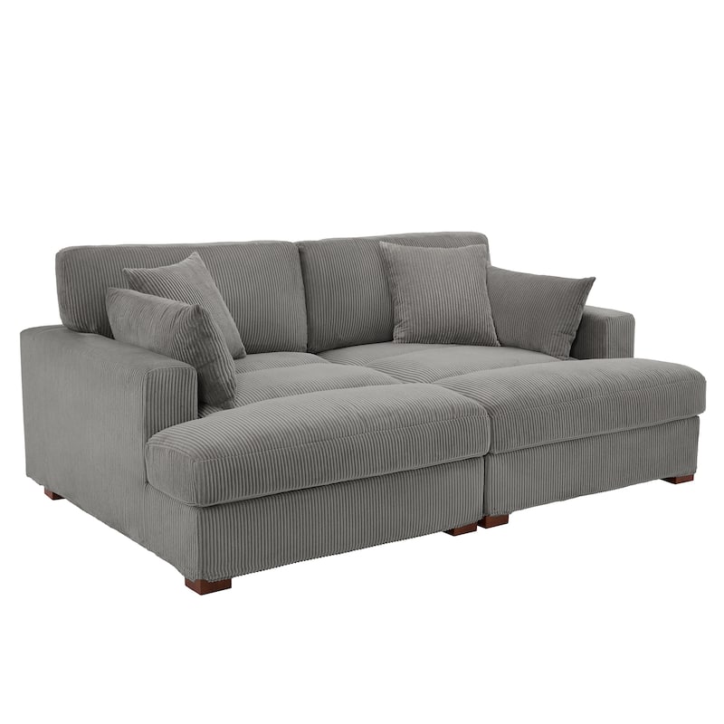 Navaeh Corduroy Modular Sectional Sofa Large Couch Sleeper Chaise