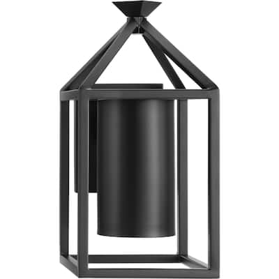 Stallworth Collection One-Light Matte Black Contemporary Outdoor Large Wall Lantern - 9 in x 11 in x 18 in