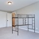 preview thumbnail 3 of 4, Twin loft bed Black bunk bed MDF+Steel bed store
