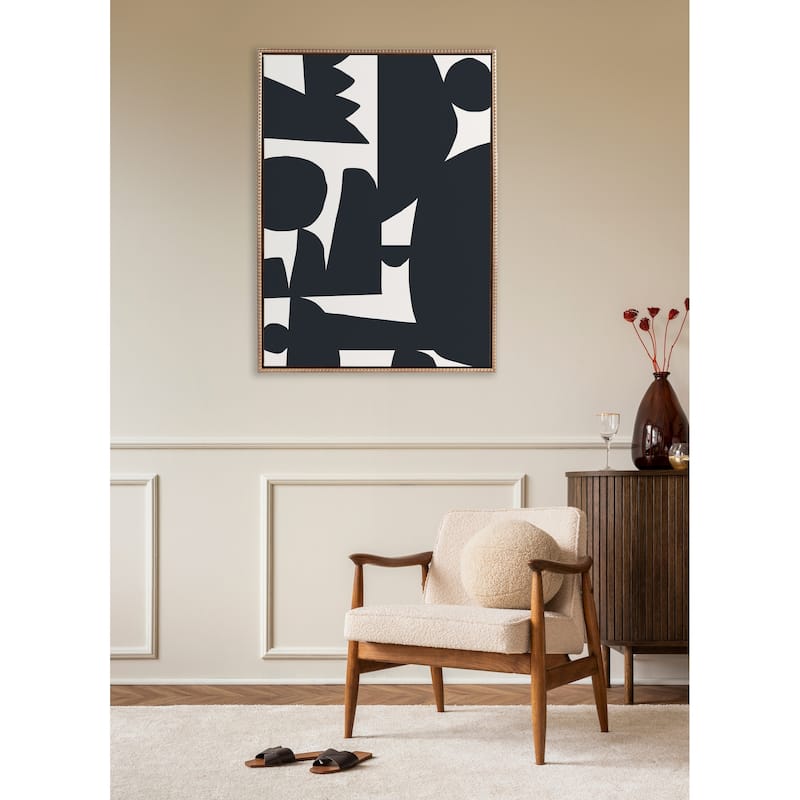 Kate and Laurel Sylvie Beaded Jungle I Framed Canvas by Kelly Knaga