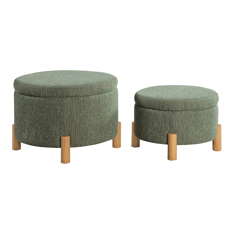 Bennett 2-Piece Storage Ottoman Set - Pine