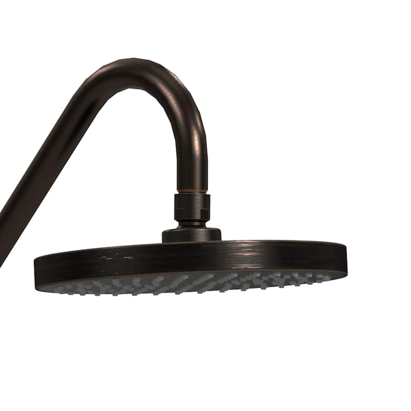 Kauai III 8-in Rain Showerhead Shower System with Slide Bar and Integrated Soap Dish