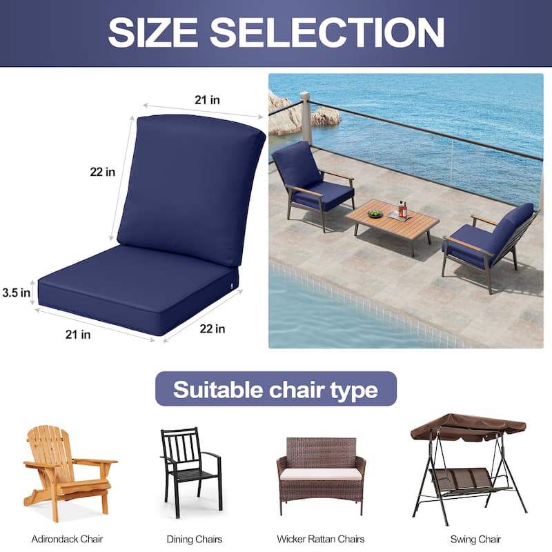 Pellebant 22 x 21 in Deep Seat Chair Outdoor Cushion Set