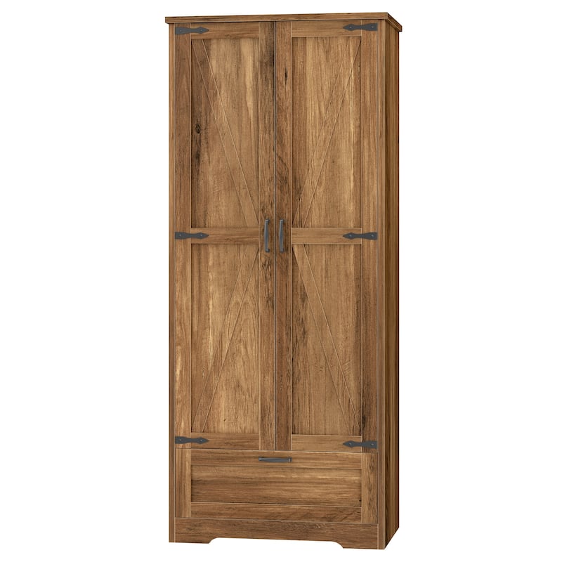 Beverage Cabinet with Drawer & Adjustable Shelves - Storage Organizer for Kitchen, Pantry, or Dining Room