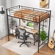 preview thumbnail 6 of 10, Costway Twin Size Loft Bed Heavy Duty Metal Loft Bed Frame with Safety