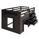 preview thumbnail 33 of 58, Versatility Twin Size Wood Loft Kids Bed with Cabinet,Drawers,Shelf