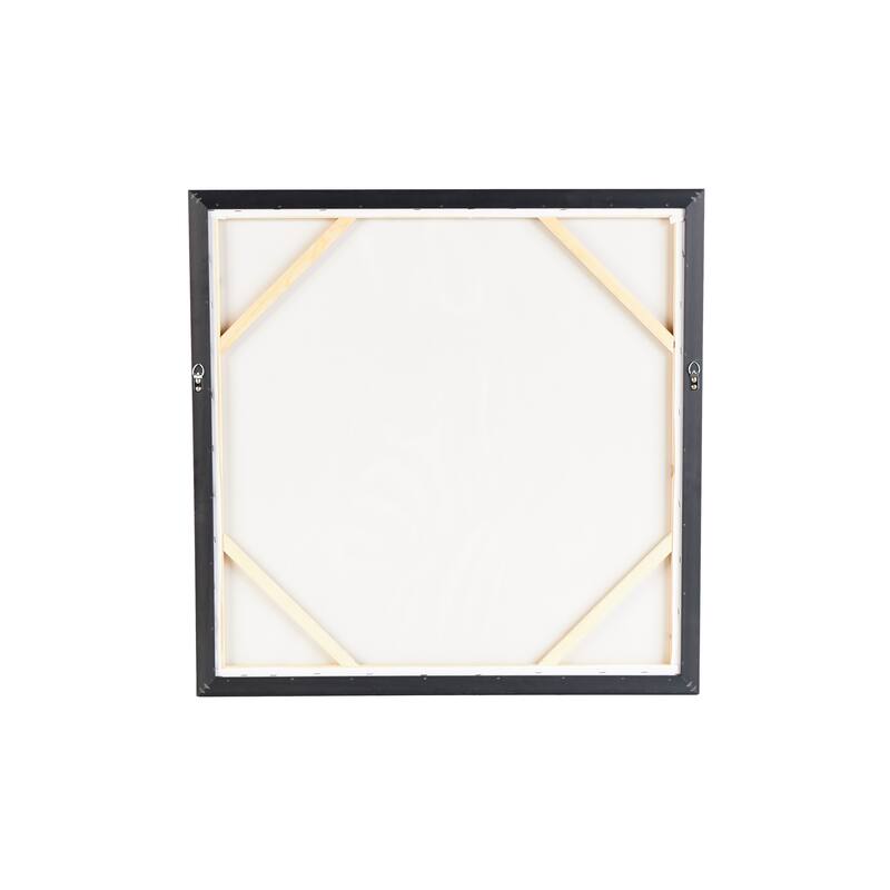 Black Canvas Zebra Framed Wall Art with Gold Foil Accents