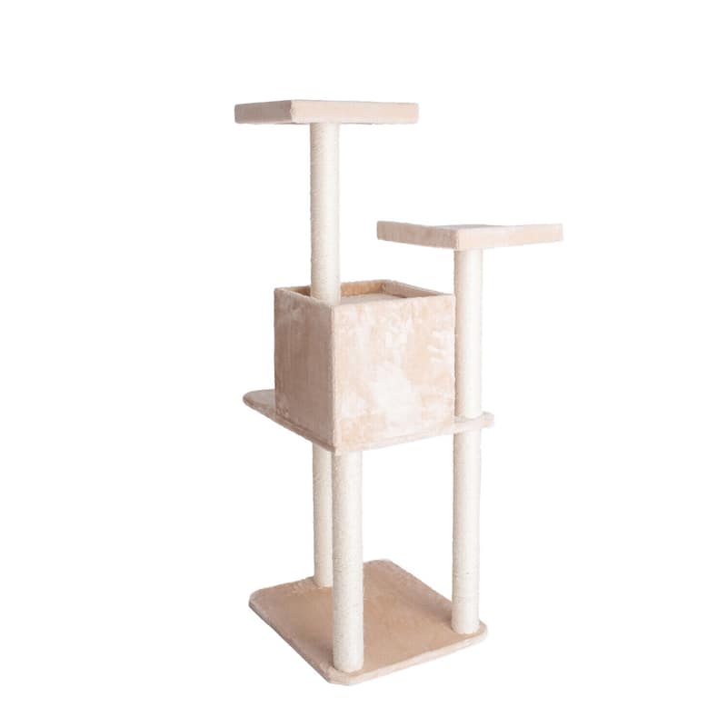 GleePet 57-Inch Real Wood Cat Tree With Two-Door Condo