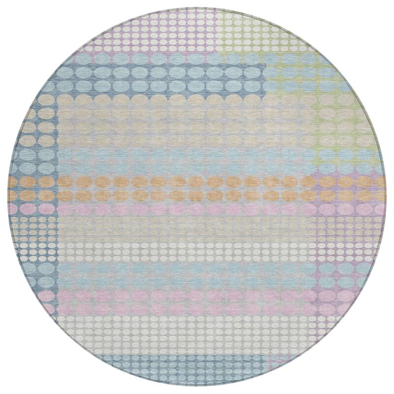 Machine Washable Indoor/ Outdoor Casual Dotty Chantille Rug