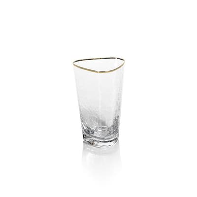 Kampari Triangular Highball Glasses with Gold Rim, Set of 4