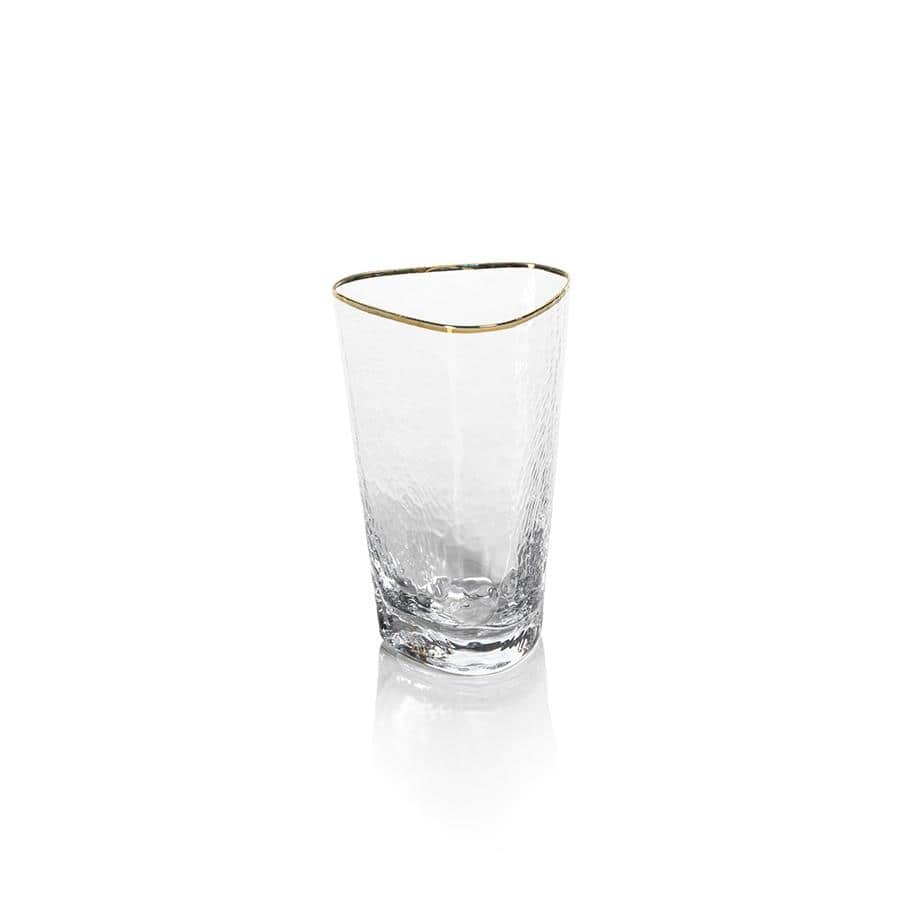 Kampari Triangular Highball Glasses with Gold Rim, Set of 4