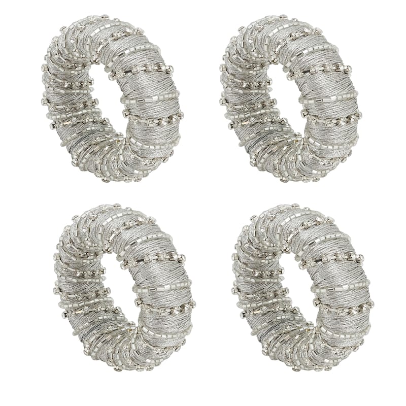 Elegant Simplicity Beaded Napkin Ring (Set of 4)
