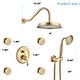 preview thumbnail 10 of 21, Vanityfair Antique Shower Sets, Complete Wall Mounted 9 inch Rain Head with Handheld Shower and Body Jets