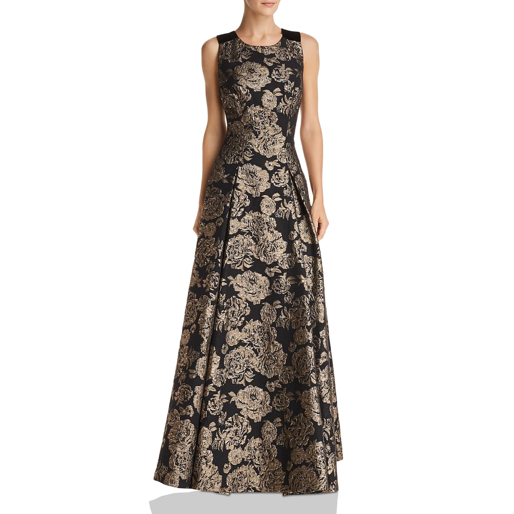 eliza j metallic floral ball gown