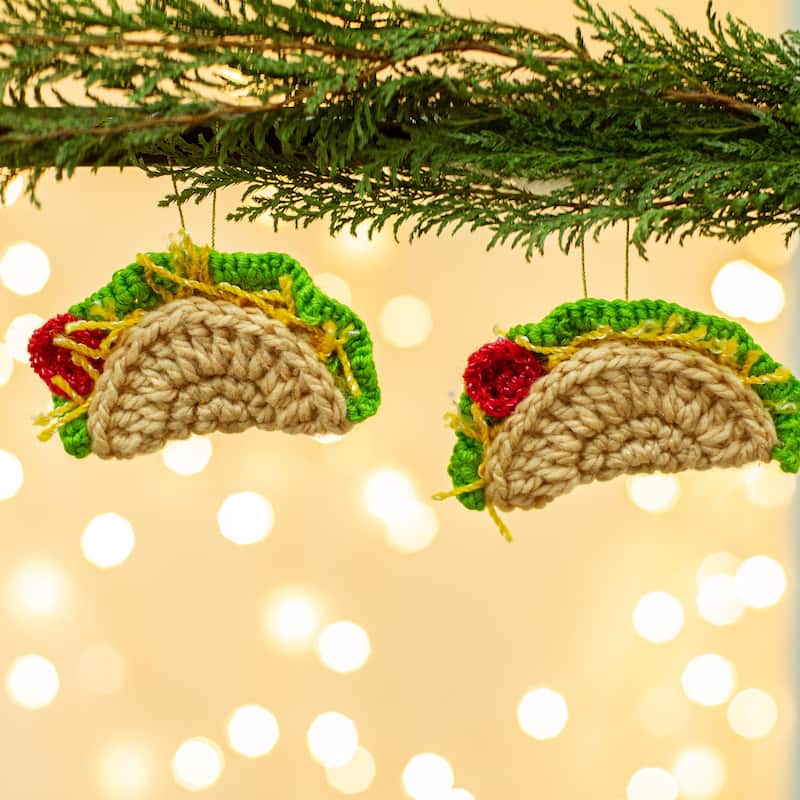 Novica Handmade Tacos For Christmas Crocheted Ornaments (Pair)