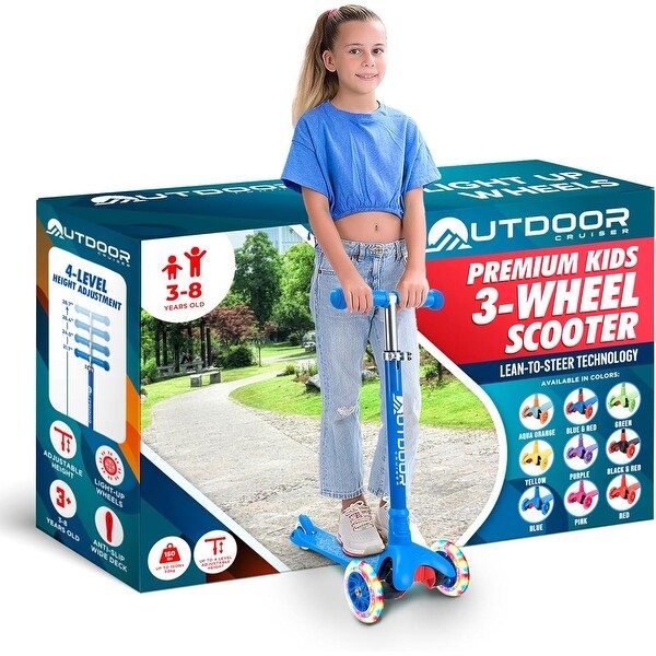 Outdoor Cruiser 3-Wheel Kids Scooter undefined with Lean-to