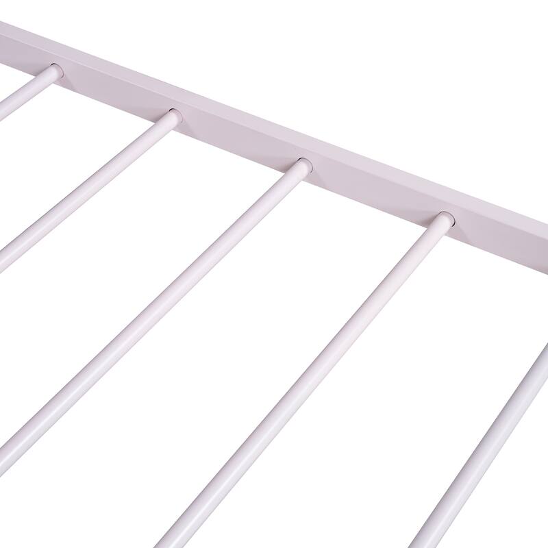 Twin Size Metal Platform Bed with Two Drawers & House Headboard