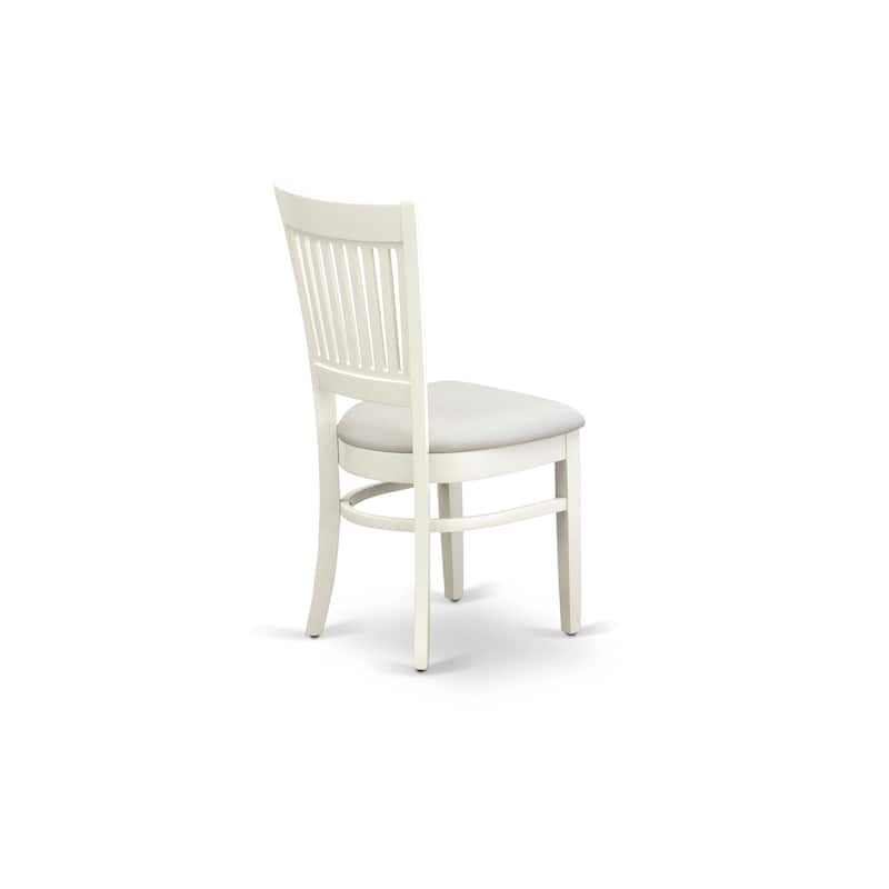 East West Furniture Dinette Set- an Oval Dining Table with and Linen Fabric Chairs, Linen White(Seat Type & Pieces Options)