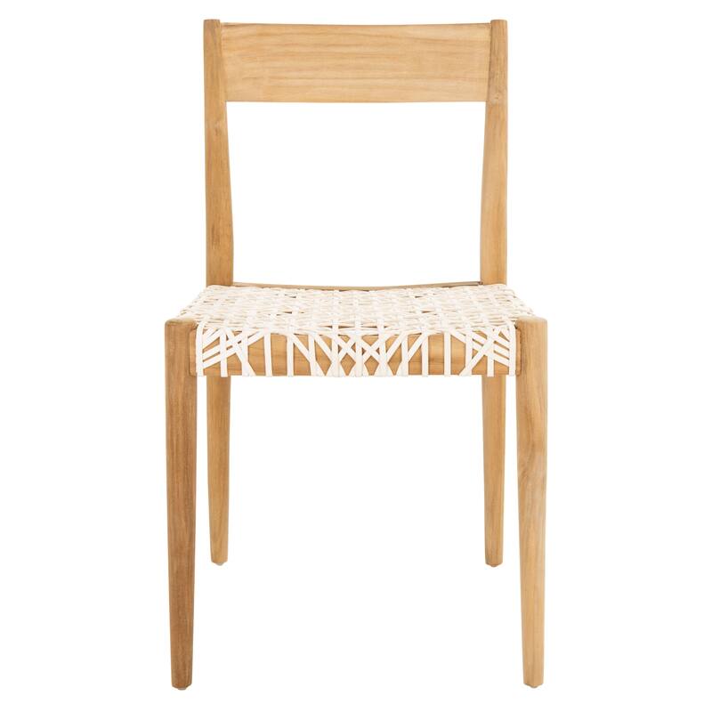 SAFAVIEH Margarete Woven Leather Dining Room Chair (Set of 2) - 18.5" W x 20" L x 31.5" H - 19Wx20Dx32H