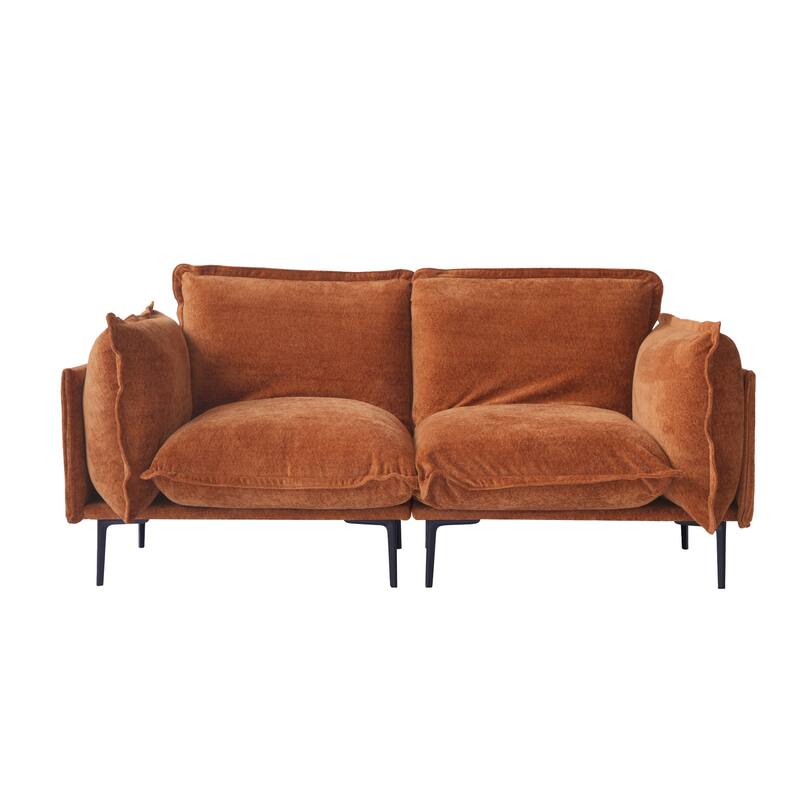 Living Room Furniture Loveseat for Small Space, Velvet Sectional Sofa Deep Seat Upholstered Cloud Modular Couch - Loveaseat