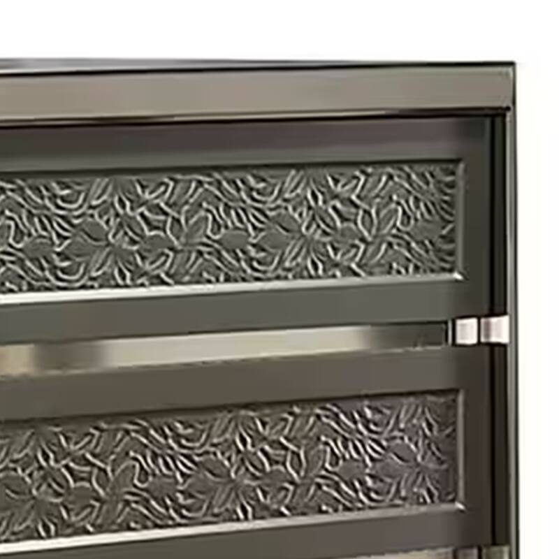 Levi 6 Drawer Wide Dresser, Dark Gray Solid Wood, Bedroom Storage