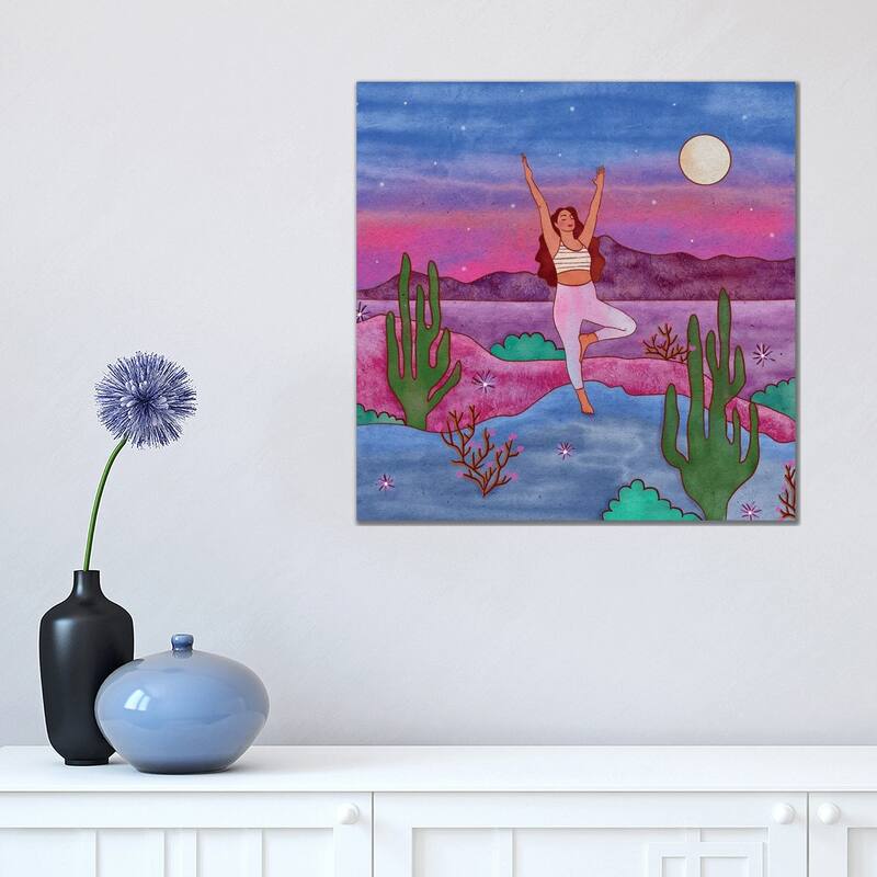 iCanvas "Yoga In The Desert IV" by Olivia Burki Canvas Print - 18x18x1.5