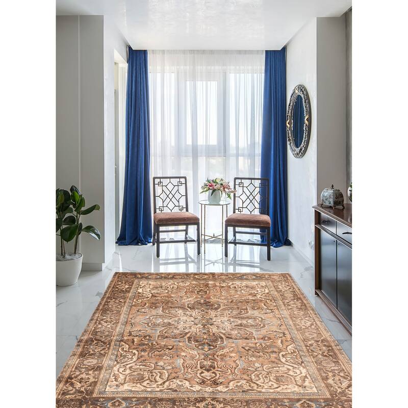 ECARPETGALLERY Hand-knotted Sarabi Brown Wool Rug - 7'9 x 10'8