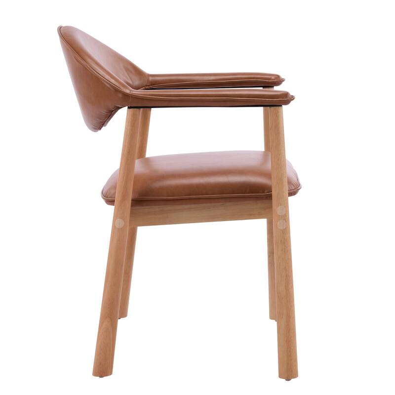Christopher Knight Home - Modern Upholstered Rubber Wood Dining Chairs with Ergonomic Curved Back